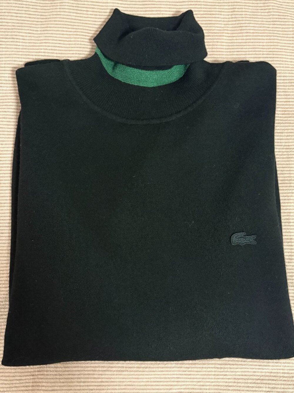 Lacoste Black Wool turtle neck sweater size XL